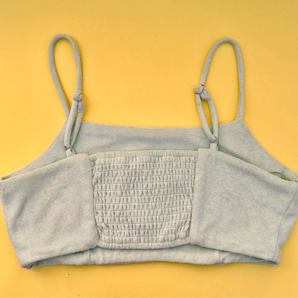 7 for all mankind Terry Cloth Teal Light Mint Medium Summer Top BNWT - Picture 4 of 5